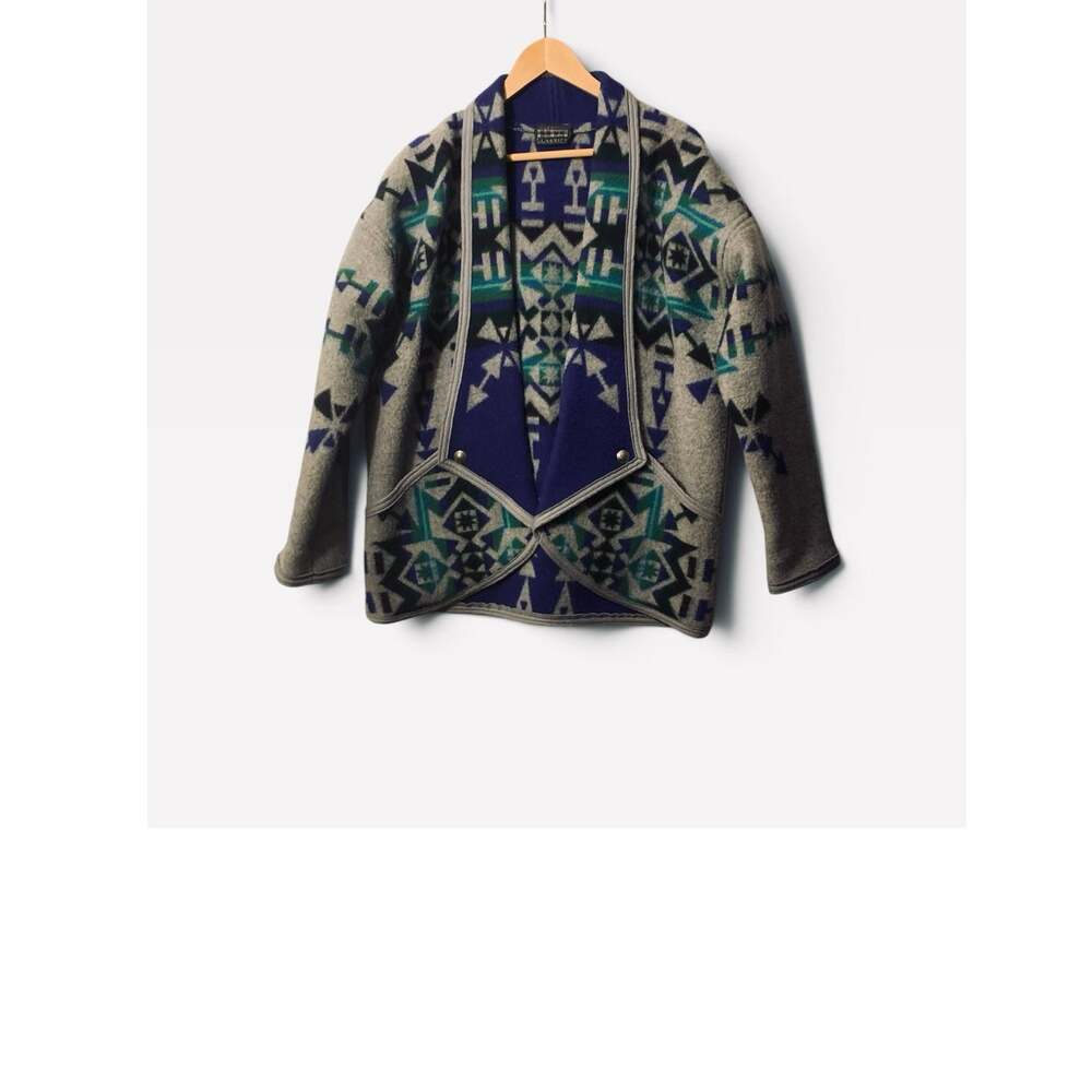 VINTAGE 90s SOUTHWESTERN WOOL BLANKET JACKET - OVERSIZED